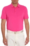 Robert Graham Axelsen Solid Short Sleeve Performance Golf Polo In Pink