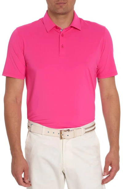 Robert Graham Axelsen Solid Short Sleeve Performance Golf Polo In Pink