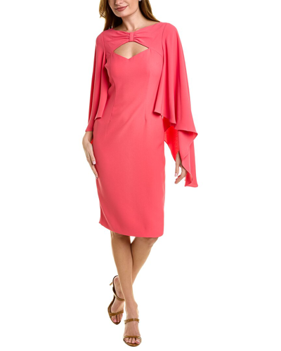 Teri Jon By Rickie Freeman Cape Sleeve Sheath Dress In Pink