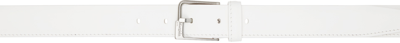 Maison Margiela Engraved-logo Buckle Belt In T1038 White