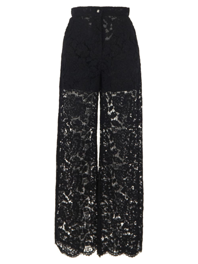 Dolce & Gabbana Lace Trousers In Black