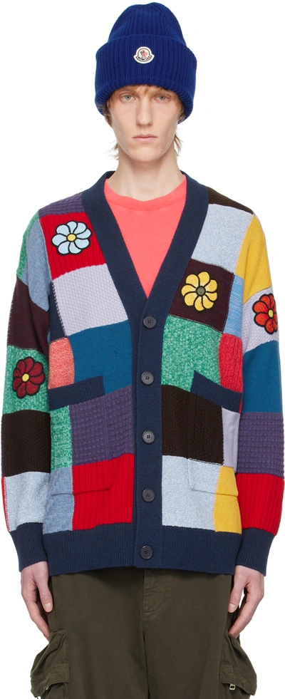 Moncler Genius Tricot Cardigan In Blue