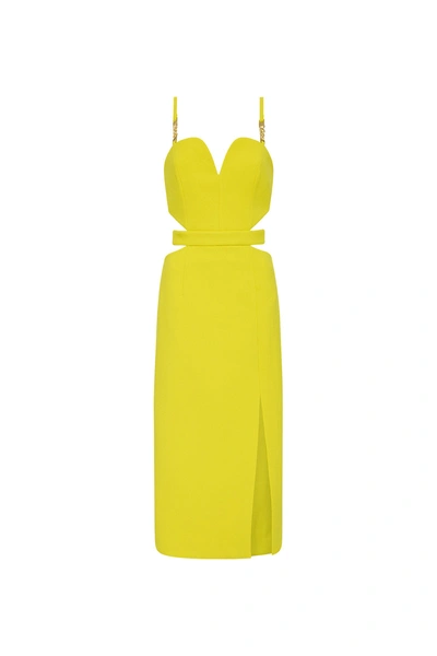 Rebecca Vallance Piero Midi Dress In Yellow