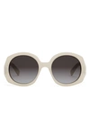 Celine Women's Bold 3 Dots 53mm Round Sunglasses In Ivory
