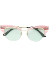 Gucci Cat Eye Glitter Acetate Sunglasses In Pink & Purple