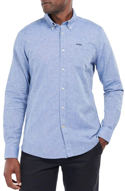 Barbour Men's Nelson Tailored-fit Solid Button-down Shirt In Blue