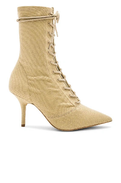 Yeezy Season 6 Lace Up Ankle Boot 90mm In Beige