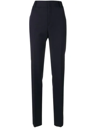 Saint Laurent High-rise Tailored Trousers In Blue