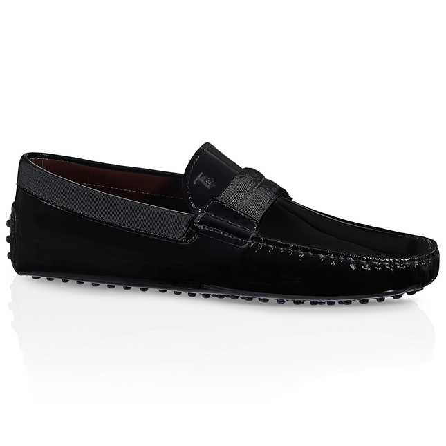 Tod's Gommino Driving Shoes In Patent Leather In Black | ModeSens