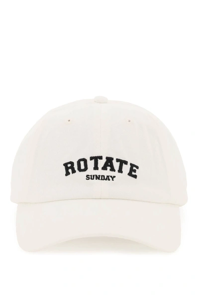 Rotate Birger Christensen Rotate Baseball Cap With Logo Embroidery In White