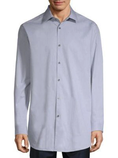 Theory Dobby Cotton Shirt In Winter Sky