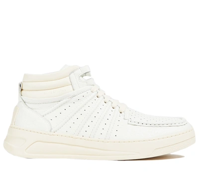 Acne Studios Textured Leather High Top Sneakers In White