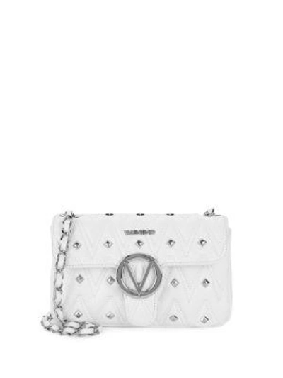 Valentino Garavani Studded Leather Crossbody Bag In White