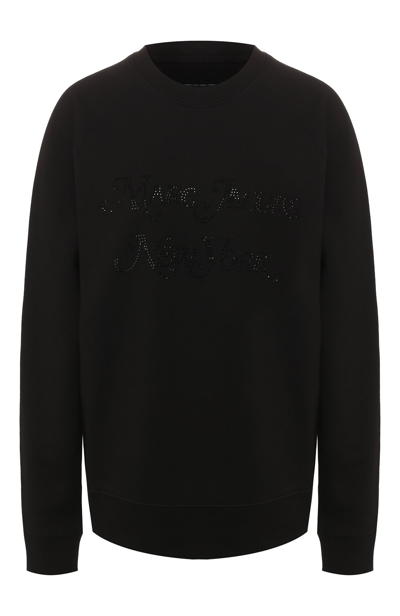 Marc Jacobs The  Rhinestone Logo Sweatshirt In Black