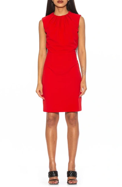 Alexia Admor Layla Crewneck Sleeveless Pleated Minidress In Red