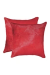 Natural Torino Genuine Cowhide Pillow In Firecracker