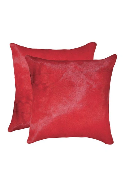 Natural Torino Genuine Cowhide Pillow In Firecracker