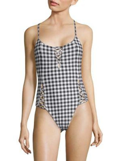 6 Shore Road One-piece Gingham Swimsuit In Black