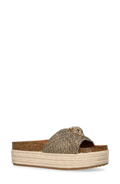 Kurt Geiger Kensington Flatform Sandals In Dark Beige