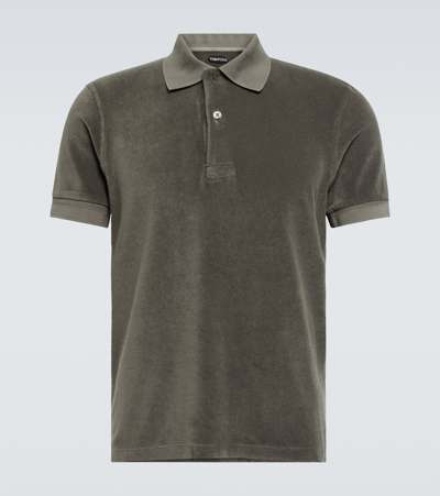 Tom Ford Short-sleeved Polo Shirt In Dark Chocolate
