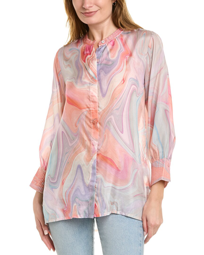 Johnny Was Laguna Vesper Silk Tunic In Pink