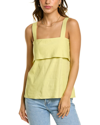 Theory Tie-back Linen-blend Top In Green