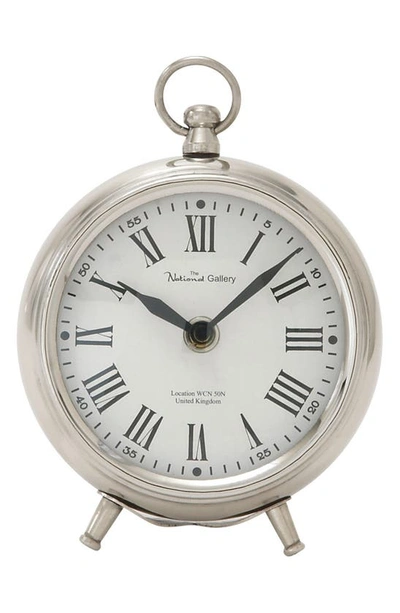 Vivian Lune Home Silvertone Stainless Steel Clock With Ring Top