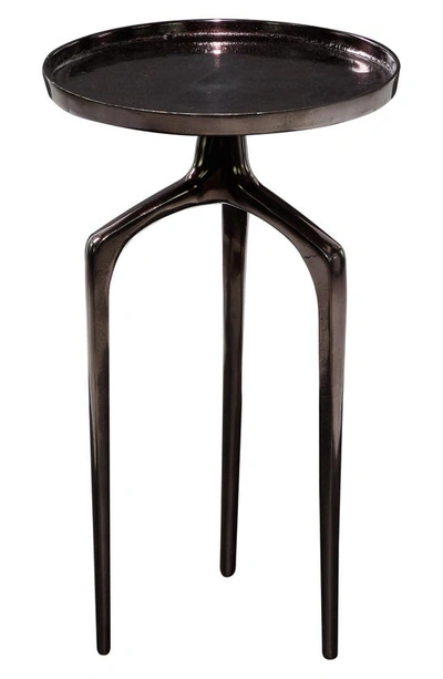 Vivian Lune Home Black Aluminum Contemporary Accent Table With 3 Tripod Legs
