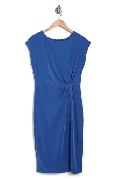 Nordstrom Rack Side Knot Modal Blend Midi Dress In Blue Surf