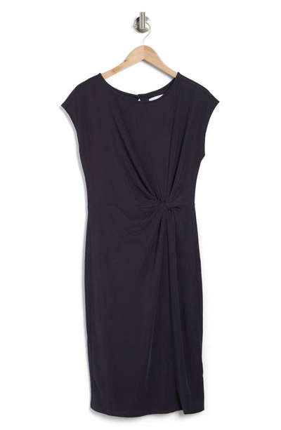 Nordstrom Rack Side Knot Modal Blend Midi Dress In Navy Night