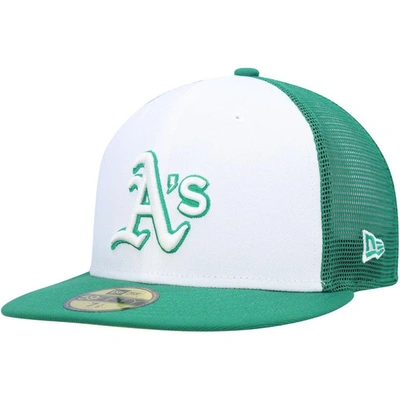 New Era Men's  White, Green Oakland Athletics 2023 On-field Batting Practice 59fifty Fitted Hat In White,green