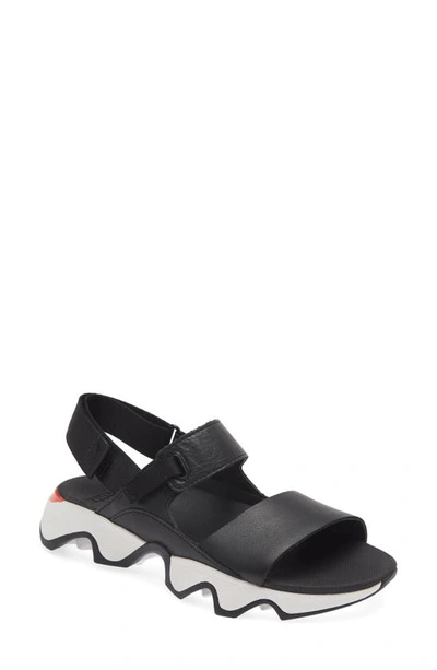 Sorel Kinetic Impact Ii Sling Low Sandal In Black/ Sea Salt