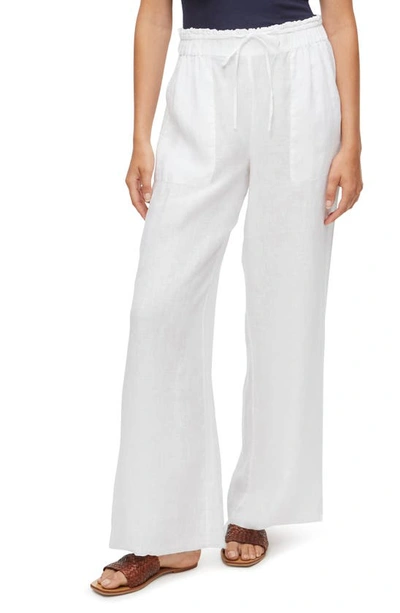 Michael Stars Jules Wide Leg Linen Pants In White