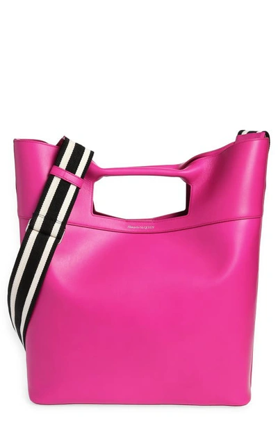 Alexander Mcqueen The Bow Leather Top Handle Bag In Fuchsia