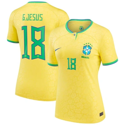 Nike Gabriel Jesus Yellow Brazil National Team 2022/23 Replica Home Jersey