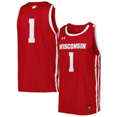 Under Armour Red Wisconsin Badgers Replica Basketball Jersey