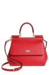 Dolce & Gabbana Small Miss Sicily Leather Satchel In Red