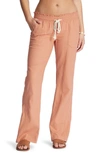 Roxy Oceanside Linen Blend Beach Pants In Cork