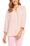 Nydj High-low Crepe Blouse In Sweet Home