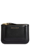 Comme Des Garçons Outside Pocket Two-compartment Leather Wallet In Black