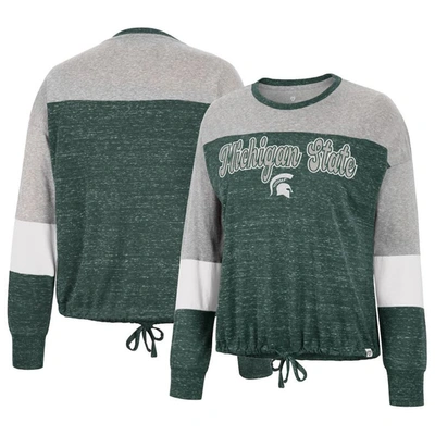 Colosseum Green Michigan State Spartans Joanna Tie Front Long Sleeve T-shirt