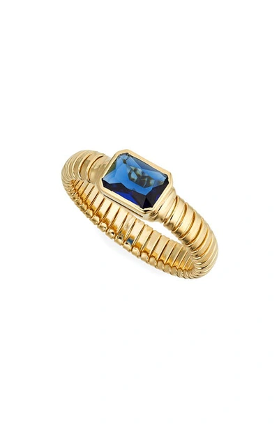 Nadri Omega Flex Ring In Gold With Blue