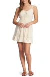 Roxy There She Goes Smocked Waist Minidress In Tapioca