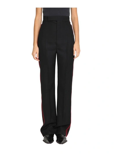 Haider Ackermann Contrasting Piping Wool Pants In Nero