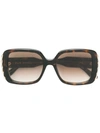 Elie Saab Metal Embellished Square Sunglasses In Brown