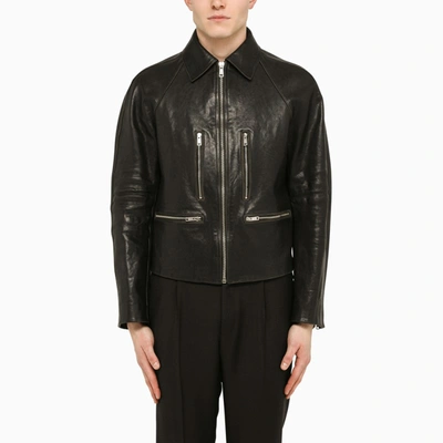 Prada Short Black Leather Jacket