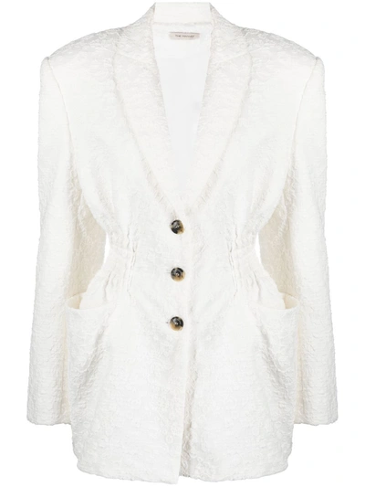 The Mannei White Single-breasted Jacket With Epaulettes