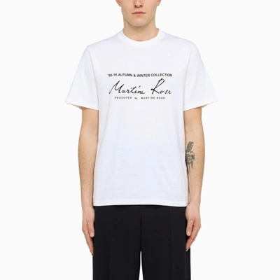 Martine Rose White Crew-neck T-shirt With Logo
