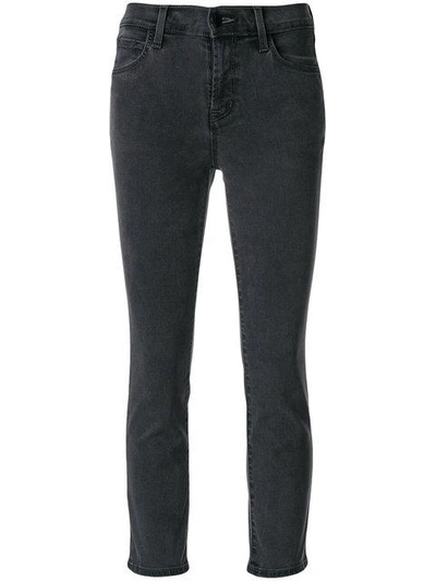 J Brand Cropped Skinny Fit Jeans In Grey