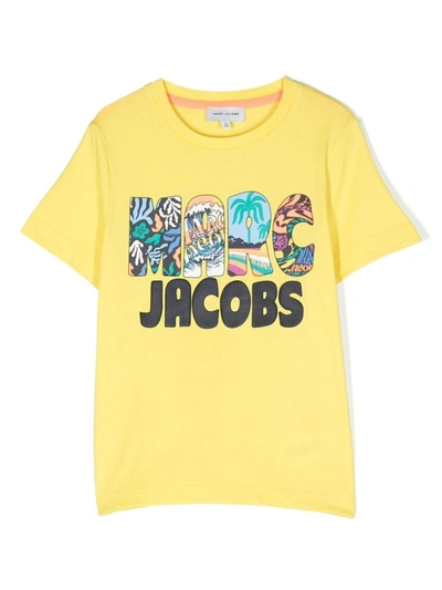 Marc Jacobs Kids' 胶浆logo有机棉t恤 In Yellow